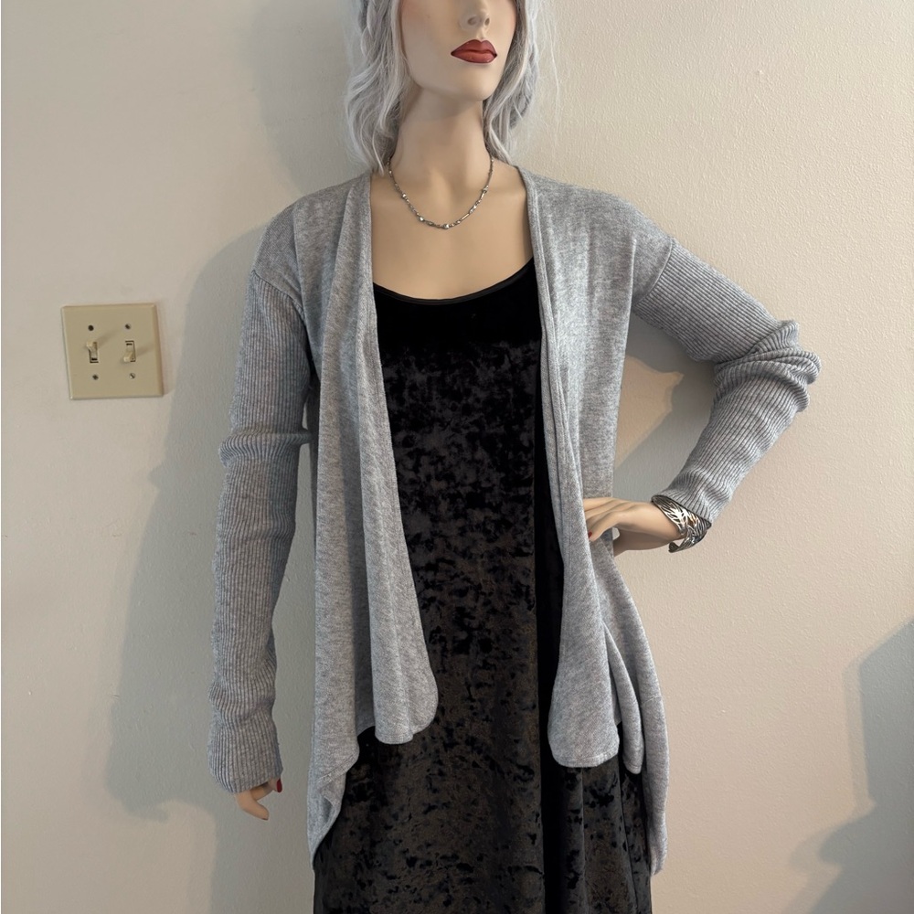 Korye Gray Open-Front Cardigan